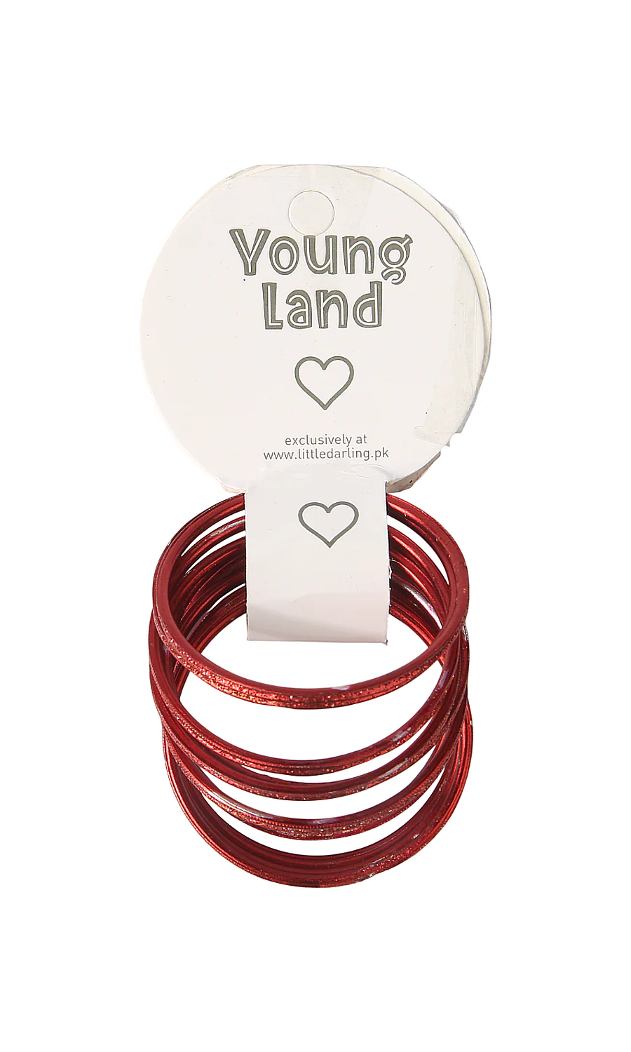 Girls Bangles Set Deep Crimson Red High Gloss Metallic Wire Stacking Young Land