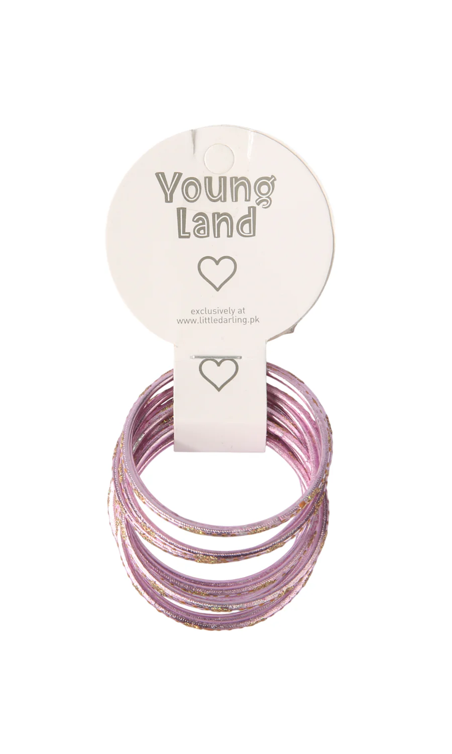 Girls Bangles Set Lilac Pink Gold Glitter Shimmer Slim Wire Stacking