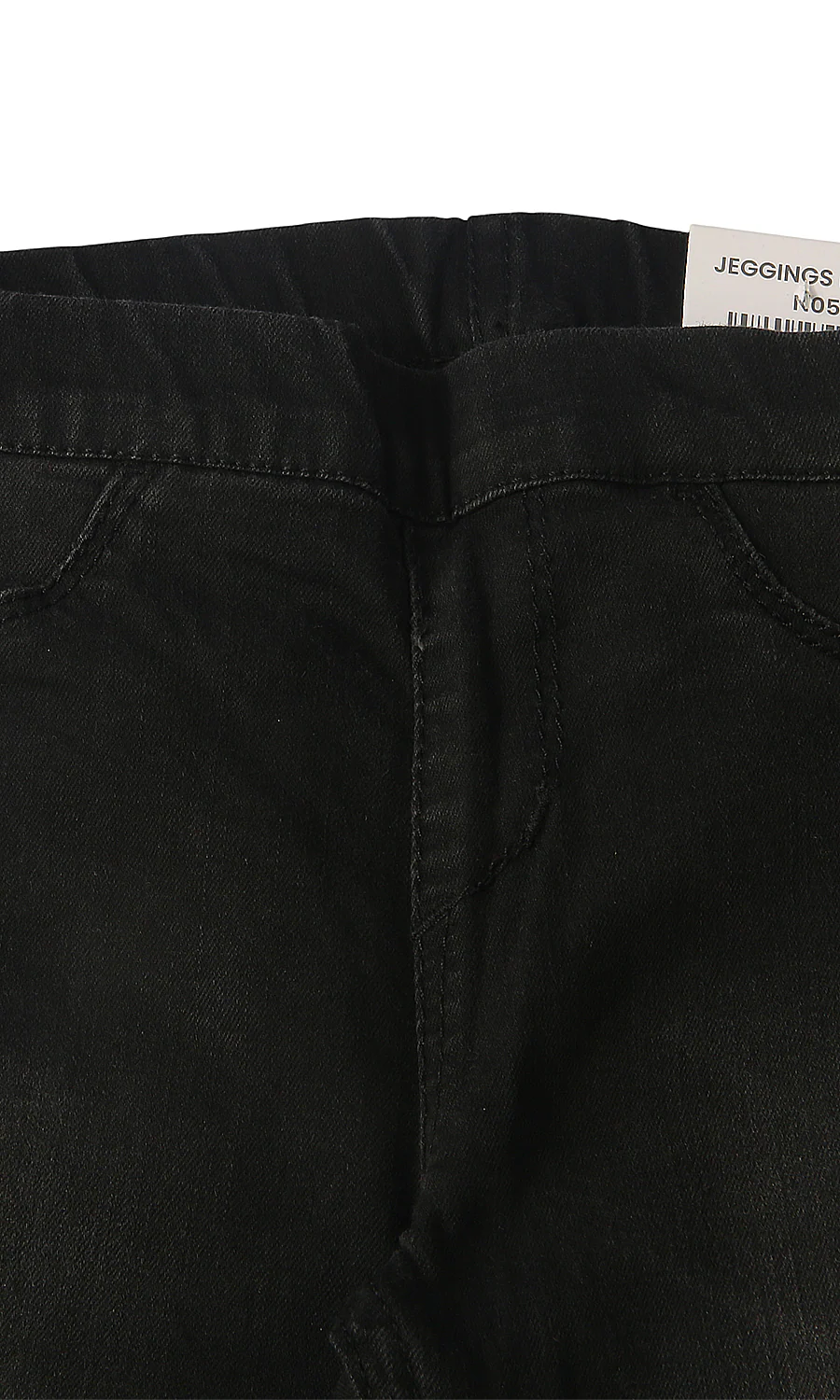Girls Black Denim Jeggings Pull-On - Image 2
