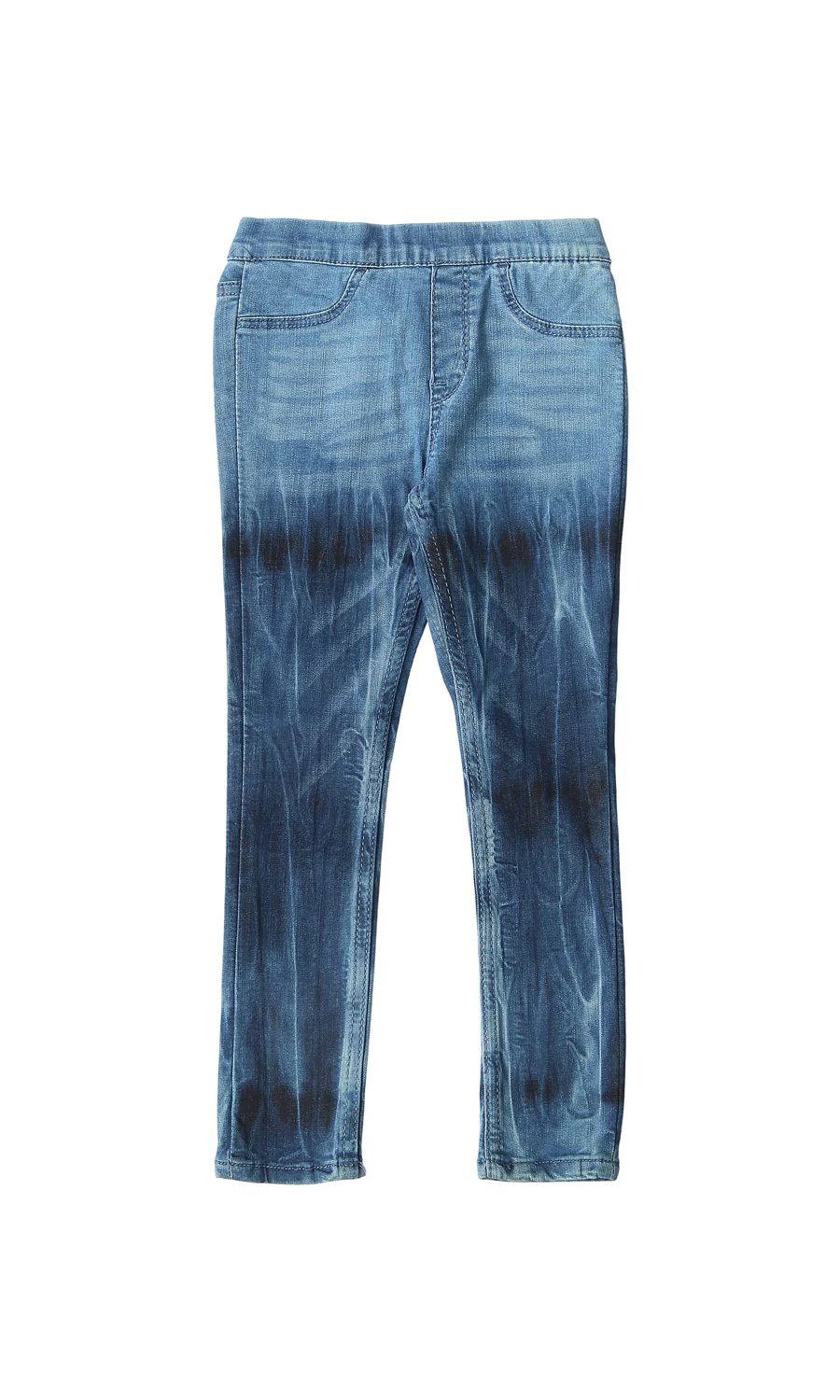 Girls Blue Tie Dye Ombre Denim Jeggings Pull-On