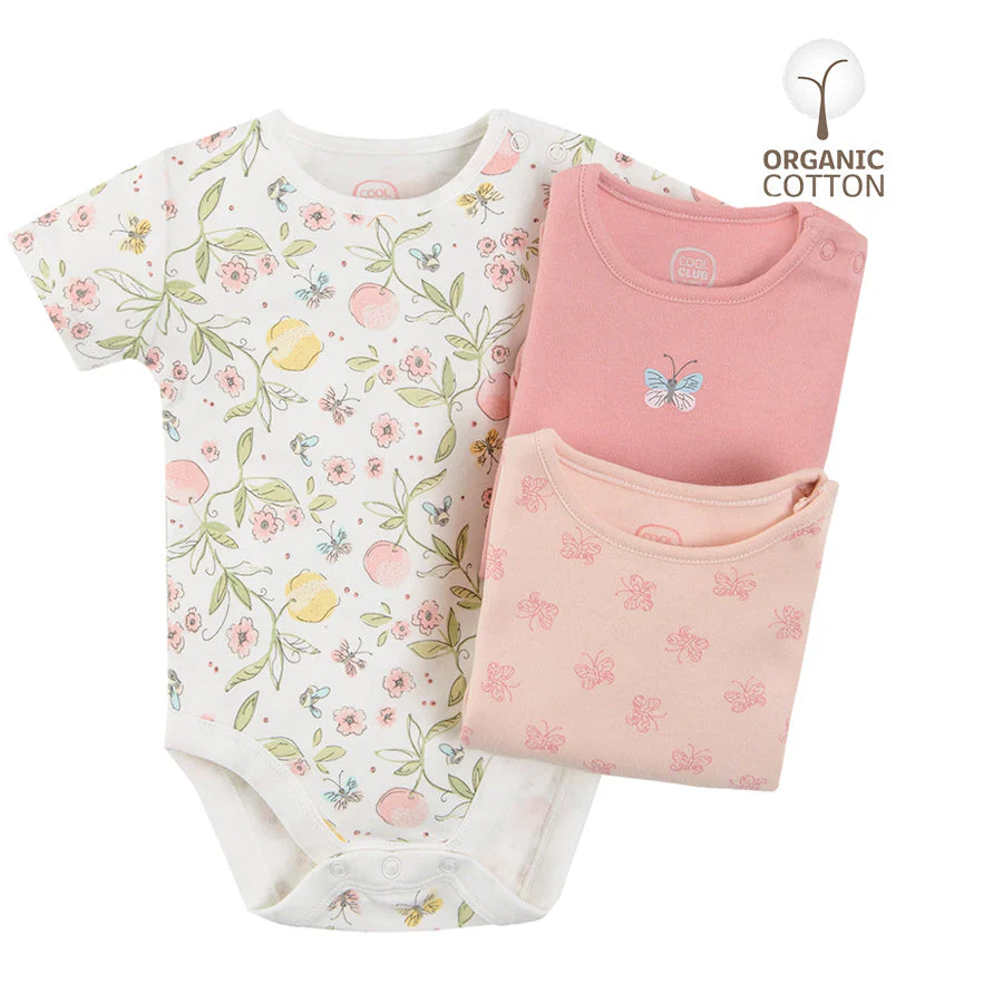 Girl's Bodysuit Short Sleeves Pack Of 3 Original Cotton CC CUG2401122