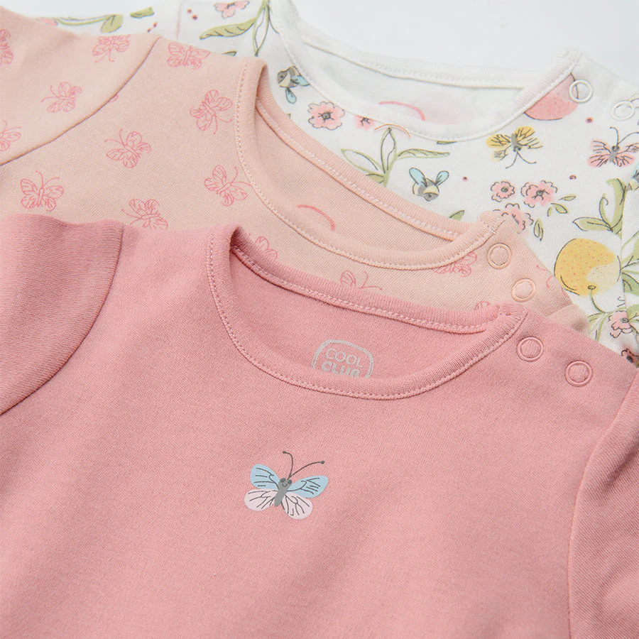 Girl's Bodysuit Short Sleeves Pack Of 3 Original Cotton CC CUG2401122 - Image 5