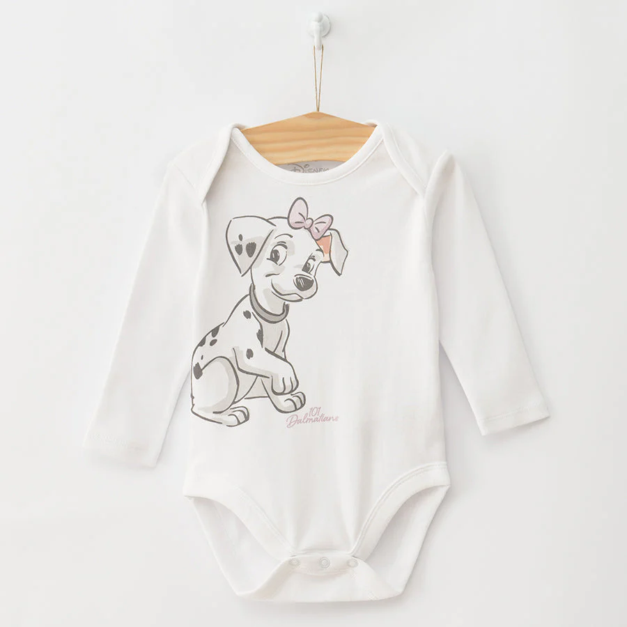 Girl's Bodysuit With Long Sleeves White Pink Disney Set 5 Pack CC LUG2500932 00 - Image 2