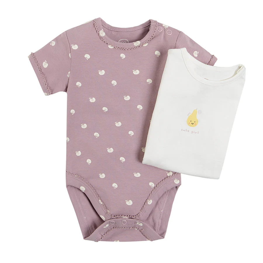 Girl's Bodysuit With Short Sleeves Set 2 Pcs CC CCG2400594