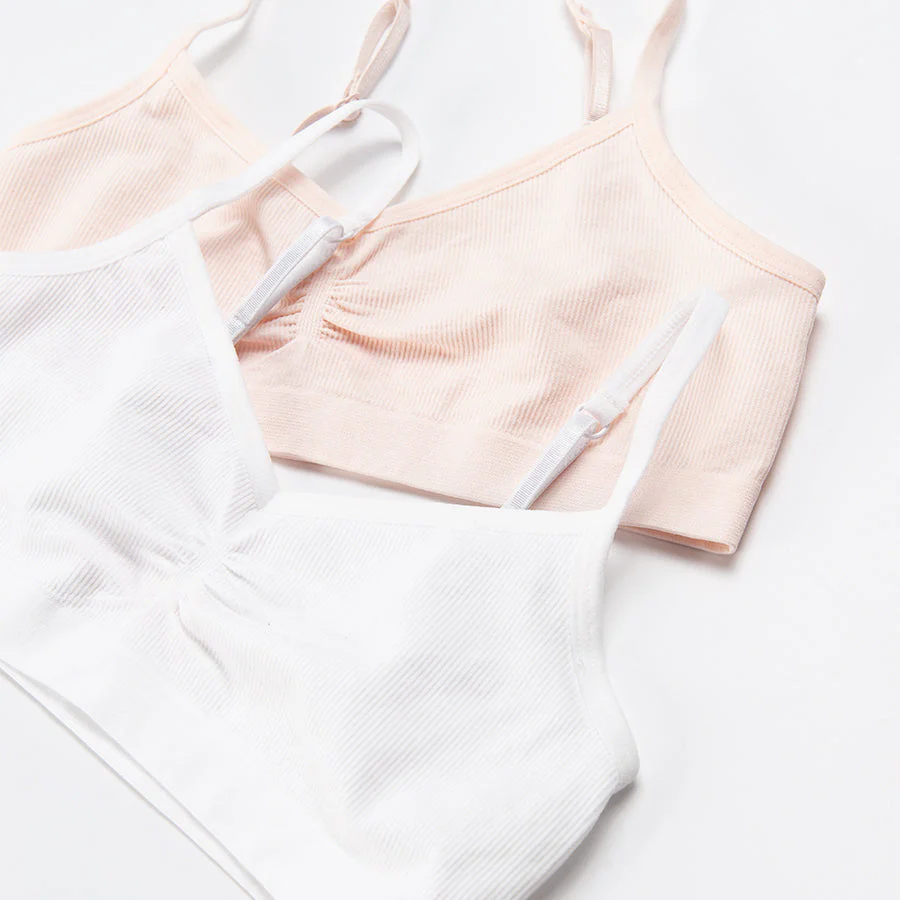 Girls' Bra, Light Pink, White, Set, 2 Pcs. CC CUG2421537 - Image 2