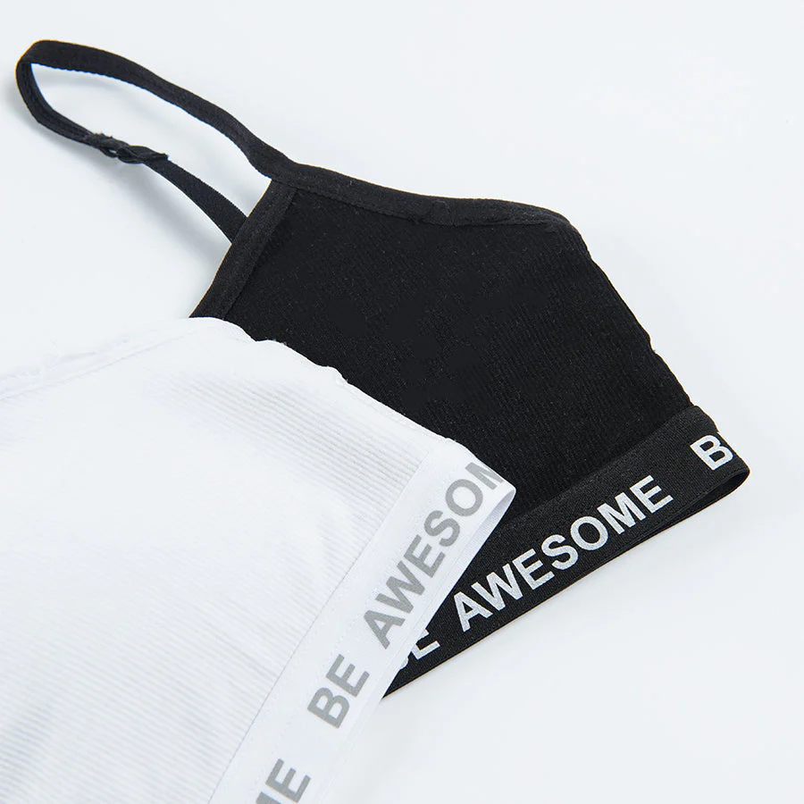 Girl's Bra White Black Set 2 Pack - Image 6
