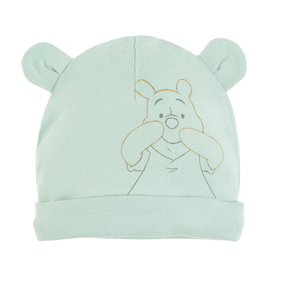 Girl's Cap Organic Cotton Mint Ecru Winnie The Pooh Set 2 Pcs CC LAG2401131 00 - Image 2