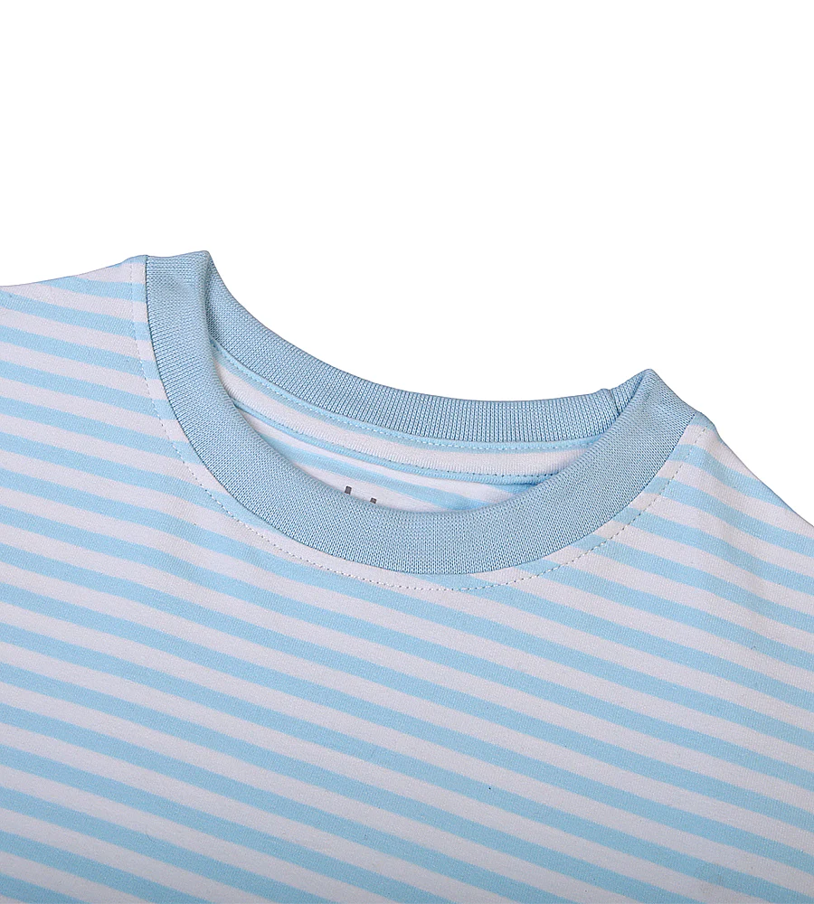 Girls Casual Striped T-Shirt - Aqua - Image 2