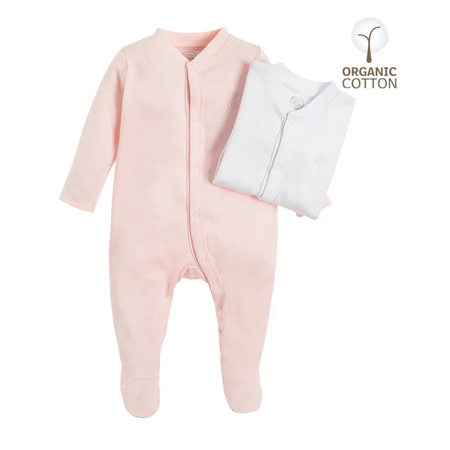 Girl's Clown Organic Cotton Light Pink White Set 2 Pcs CUG2102383 00 P - Image 2