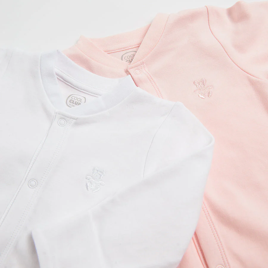 Girl's Clown Organic Cotton Light Pink White Set 2 Pcs CUG2102383 00 P - Image 5