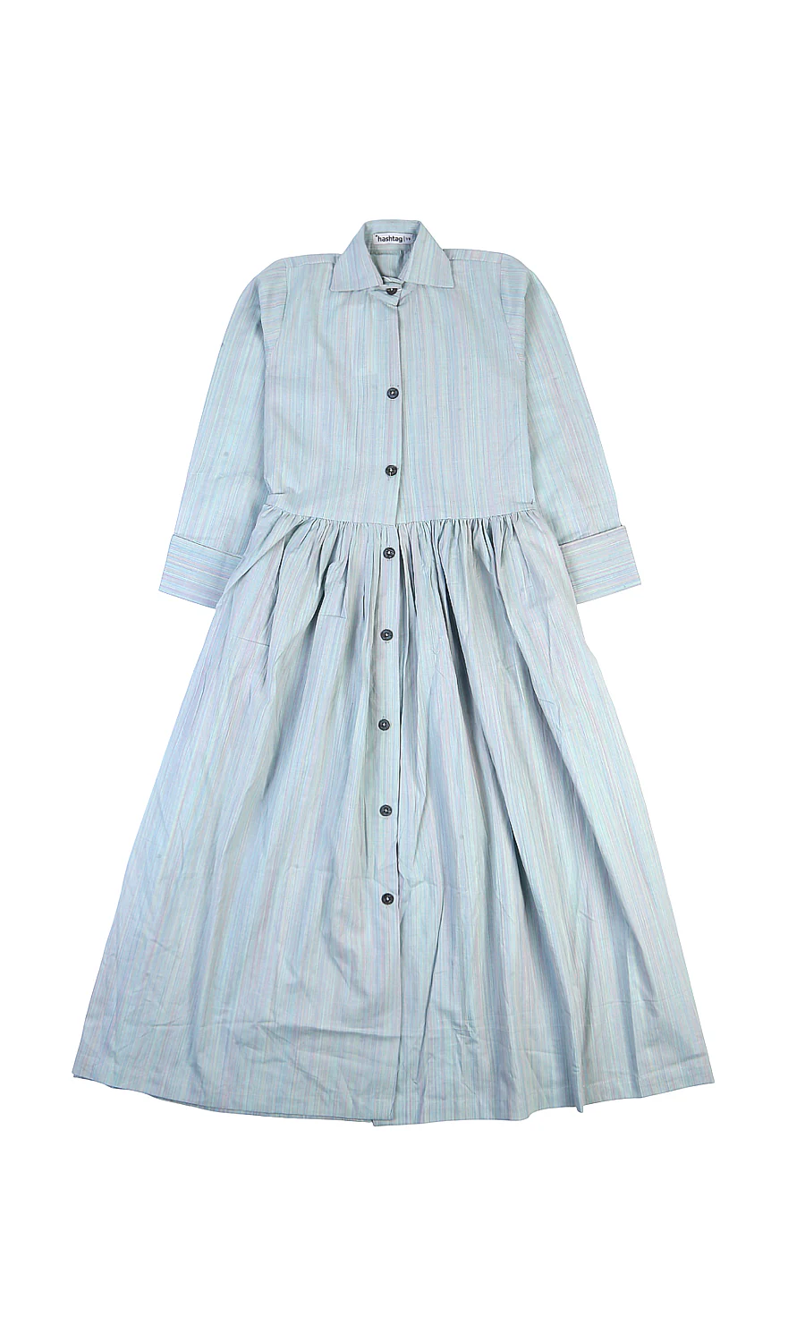Girls Cotton Frock - Light Blue - Image 2