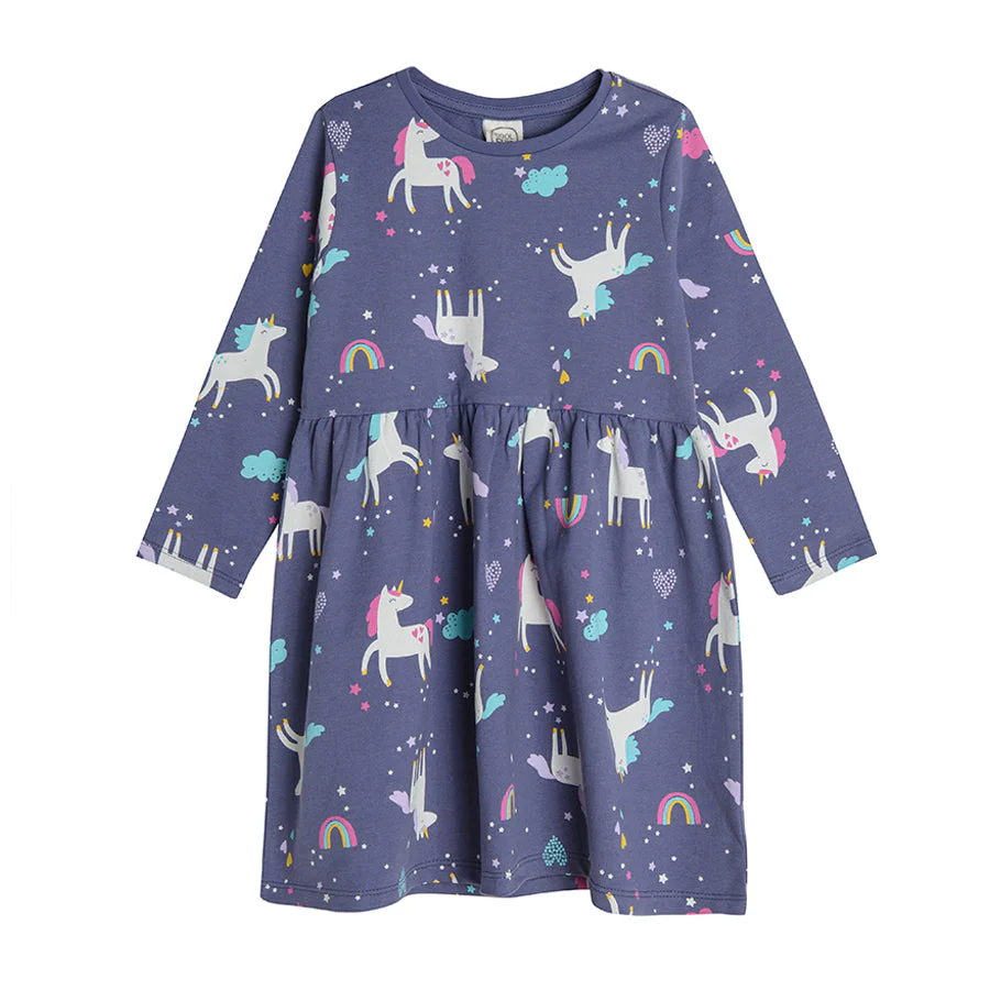 Girl's Cotton Organic Dress Navy Blue & Pink Set of 2 CC CCG2411532 00 - Image 2