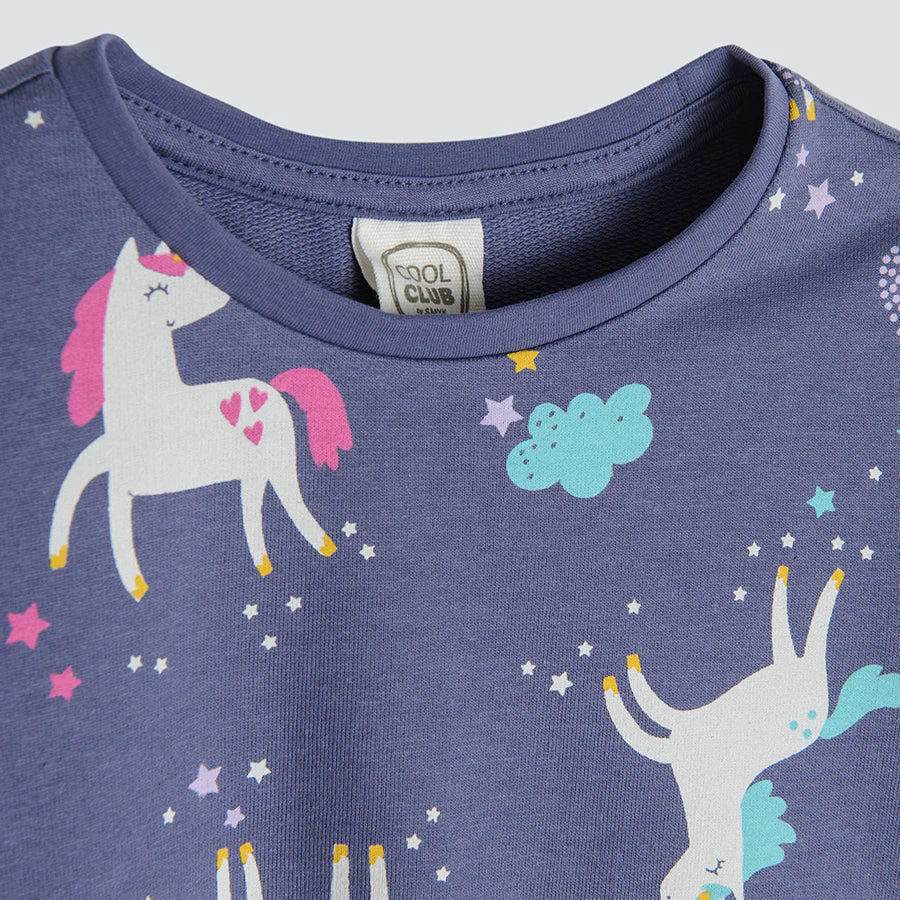 Girl's Cotton Organic Dress Navy Blue & Pink Set of 2 CC CCG2411532 00 - Image 3