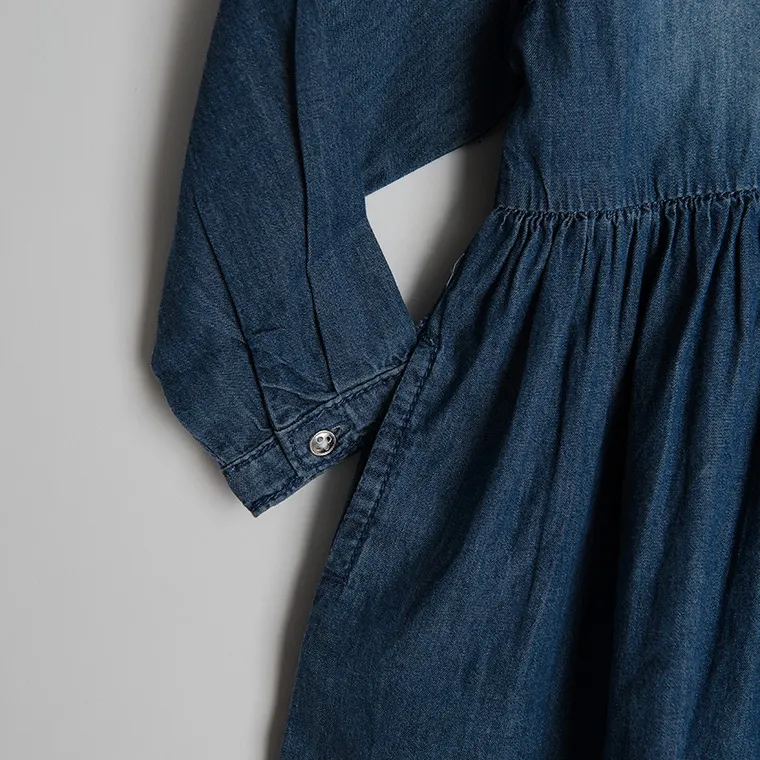 Girls Denim Dress With Long Sleeves CC CJG2410759 - Image 5
