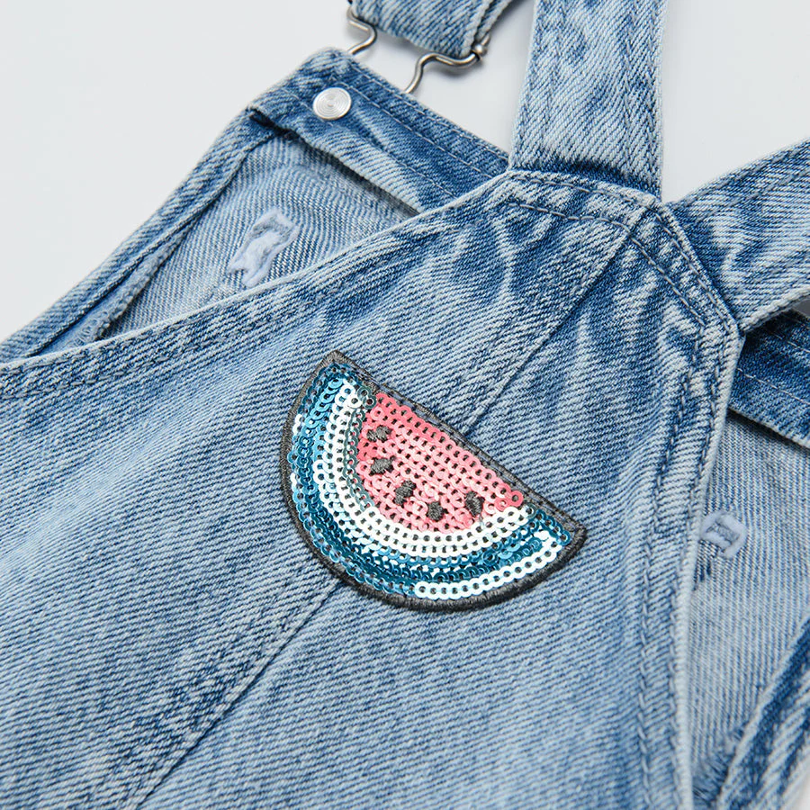 Girl's Denim Shorts Denim Dangri CC CJG2412203 - Image 3
