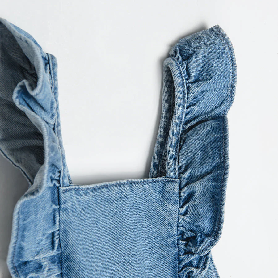 Girl's Denim Shorts Denim Dangri CC CJG2413056 - Image 2