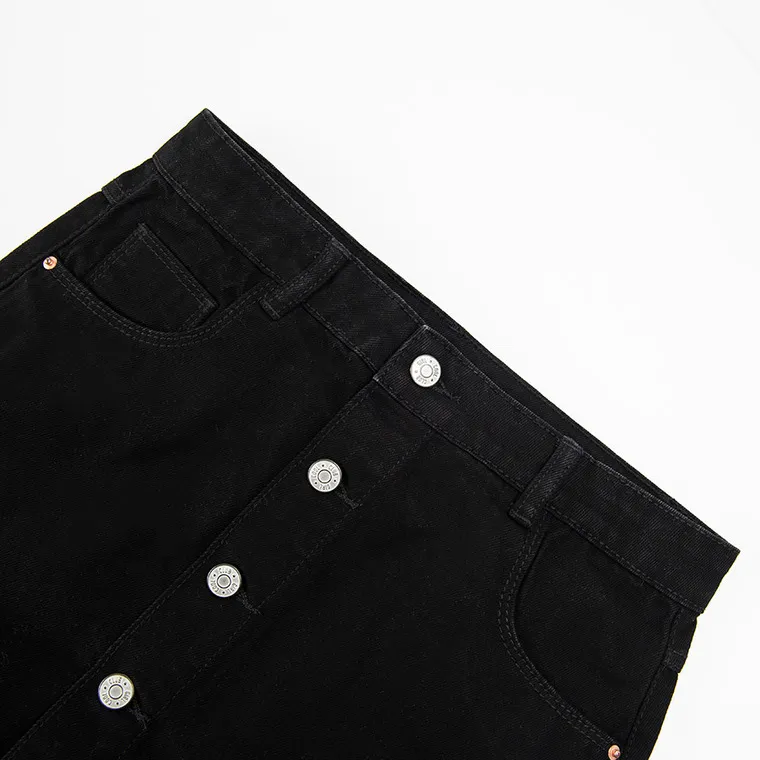 Girl's Denim Skirt, Black - Image 3