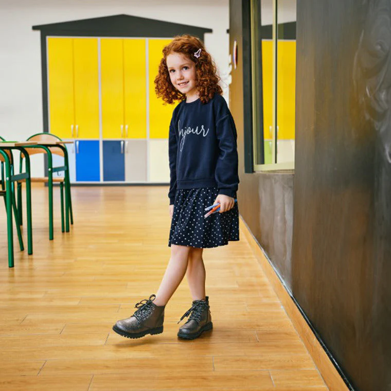 Girl's Dress with Long Sleeves Navy Blue CC CCG2511122