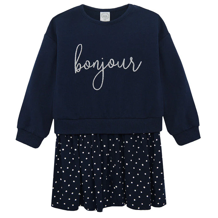 Girl's Dress with Long Sleeves Navy Blue CC CCG2511122 - Image 2