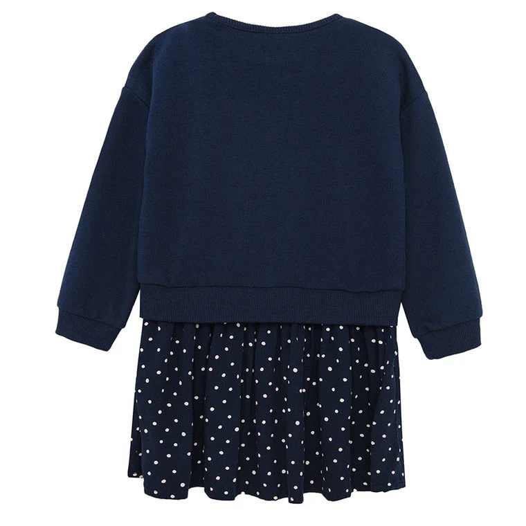 Girl's Dress with Long Sleeves Navy Blue CC CCG2511122 - Image 3