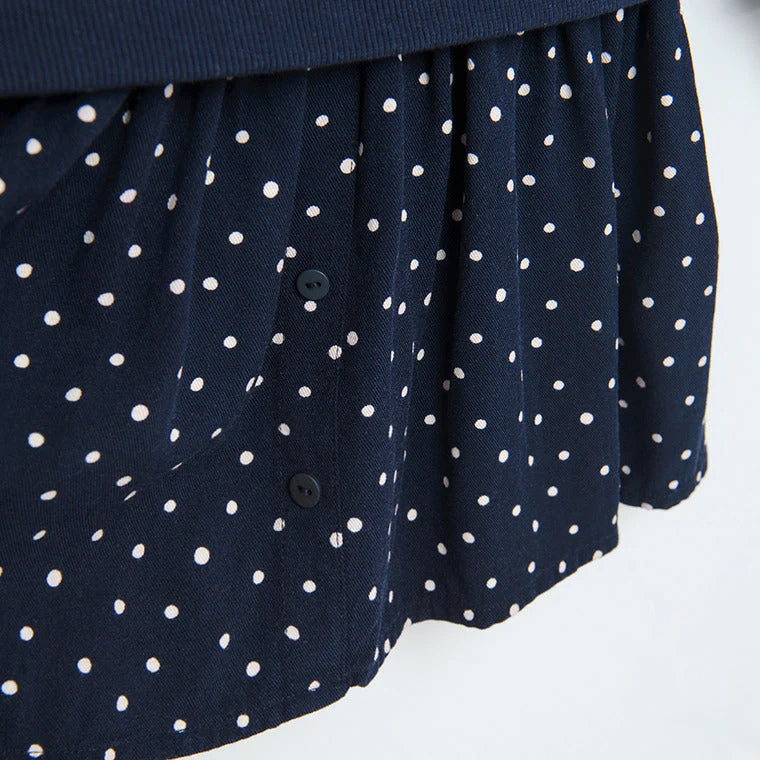 Girl's Dress with Long Sleeves Navy Blue CC CCG2511122 - Image 4
