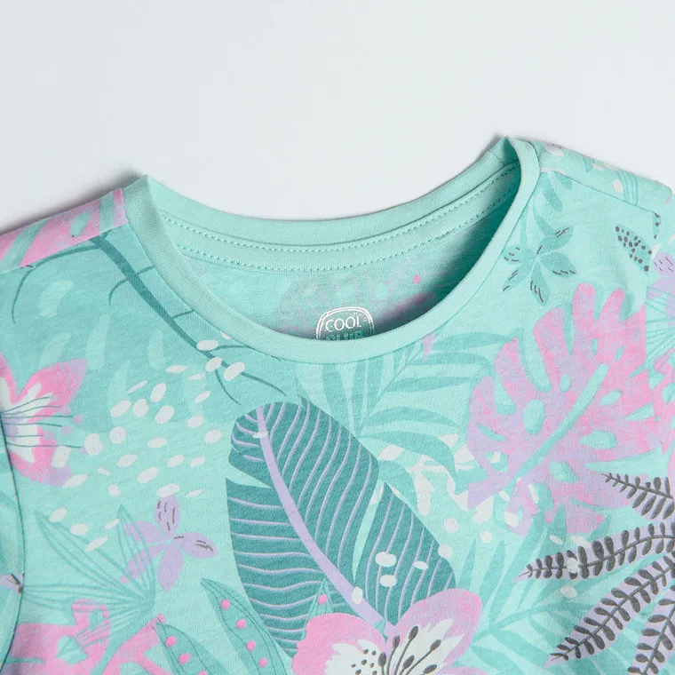 Girl's Dress With Short Sleeves Mint Plants CC CCG2412178 - Image 2