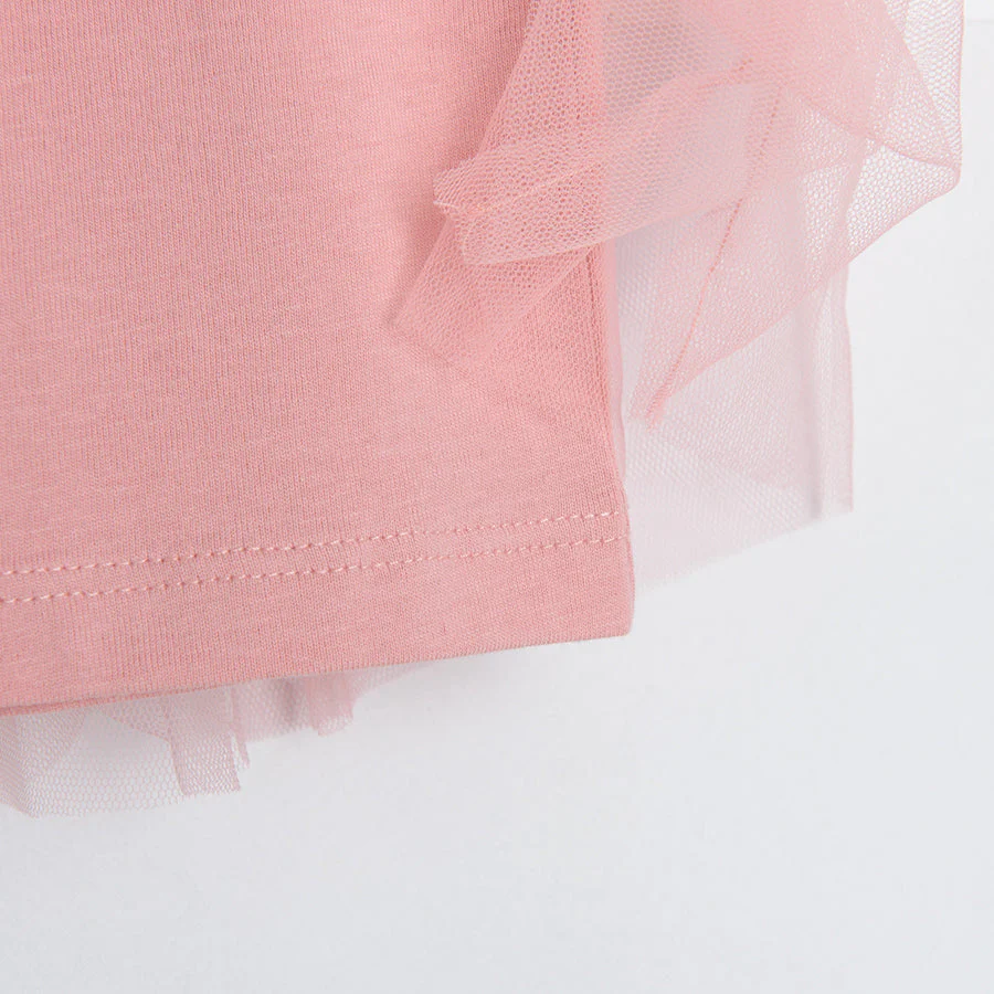 Girl's Dress With Short Sleeves Pink CC CCG2411327 - Image 3