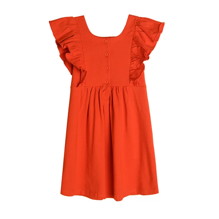 Girl's Dress With Short Sleeves Red CC CCG2412003 - Image 3