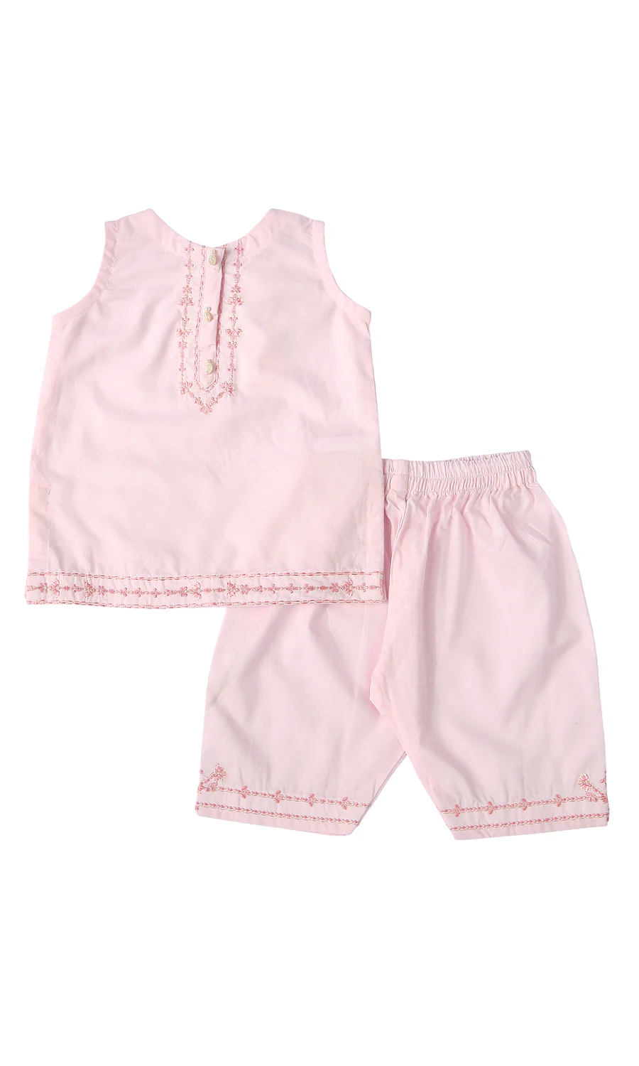 Girls Embroidered Kameez Shalwar Light Pink