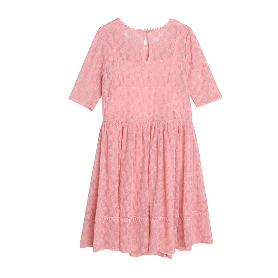 Girls Frock Pink - Image 6