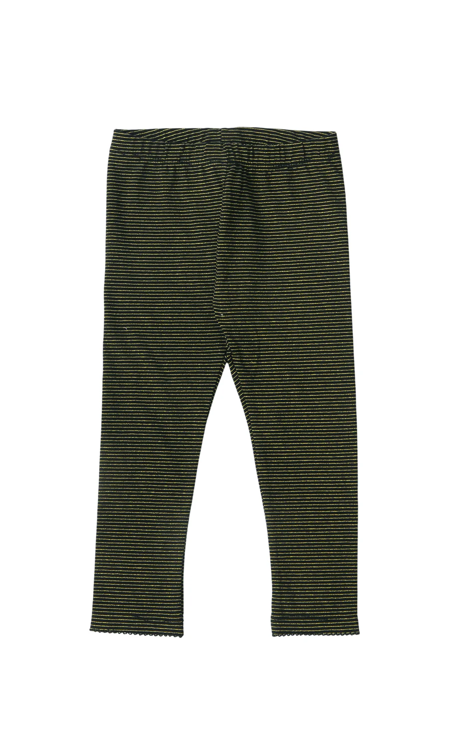 Girls Glitter Stripe Leggings Black