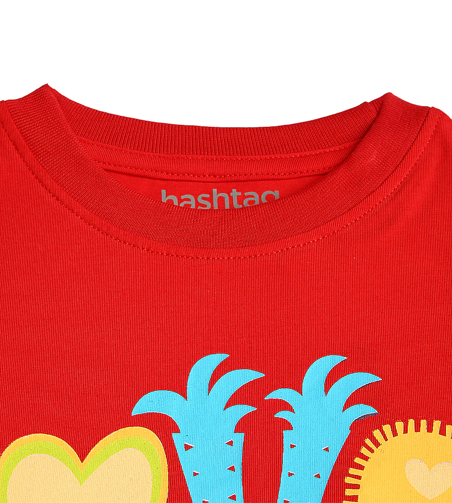 Girls Graphic T-Shirt - Red - Image 2