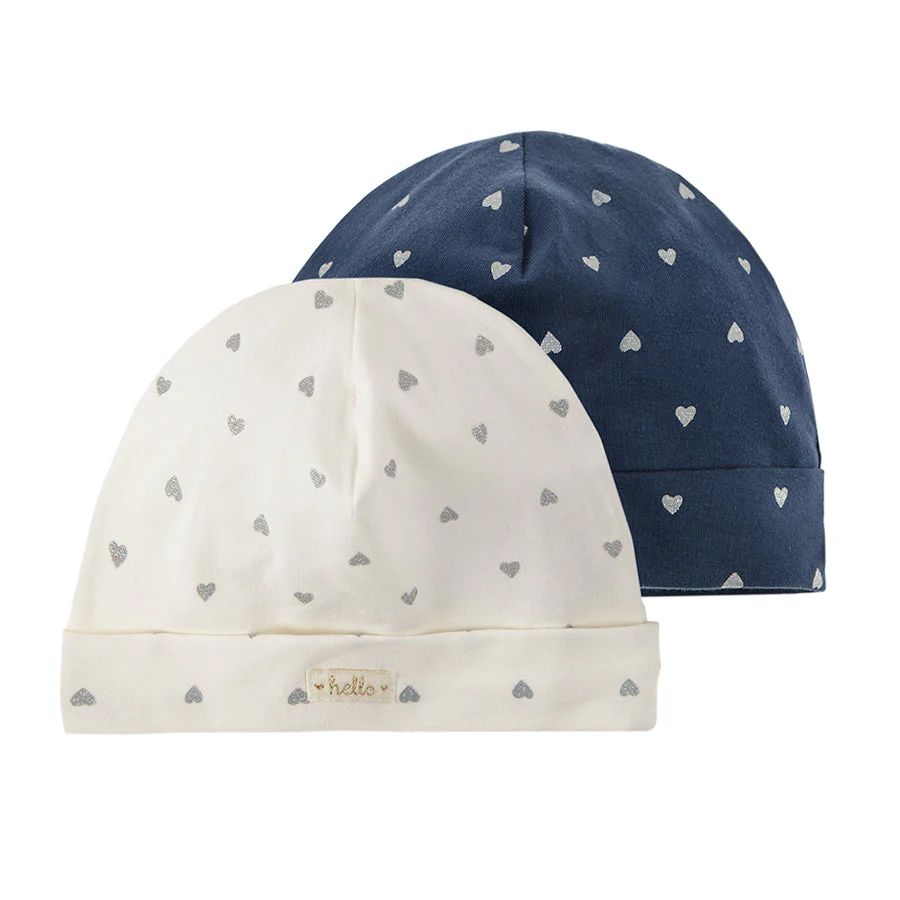Girl's Hat Ecru Navy Blue Set 2 Pcs CC CAG2400686 00
