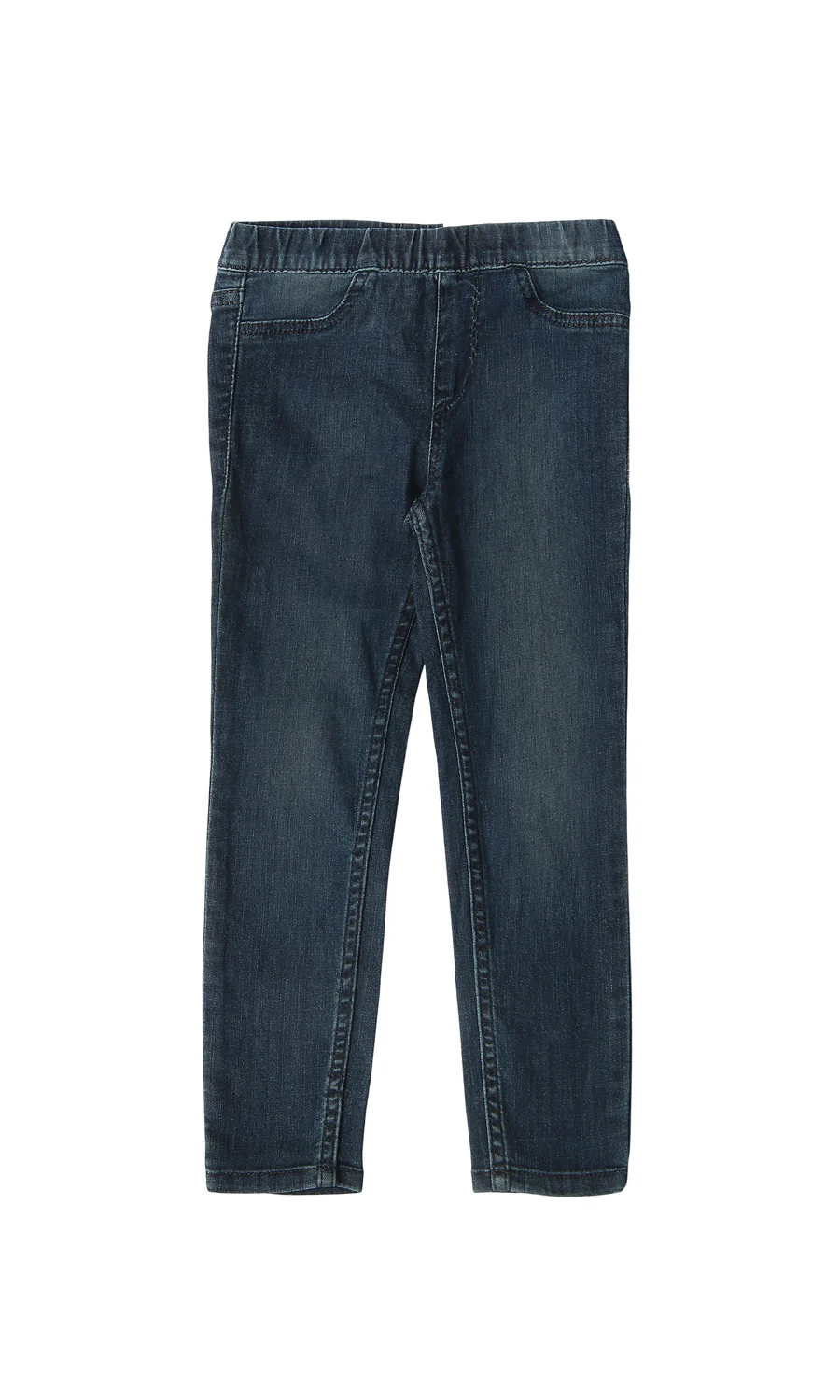 Girls Indigo Washed Denim Jeggings Pull-On