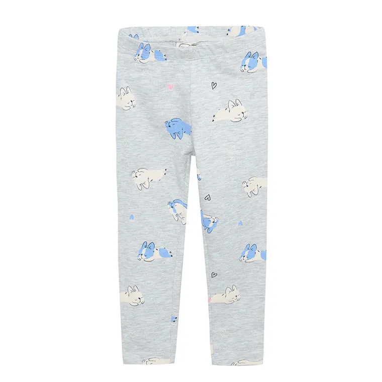 Girl's Leggings Sky Blue Navy Blue Gray Set 3 Pack - Image 4