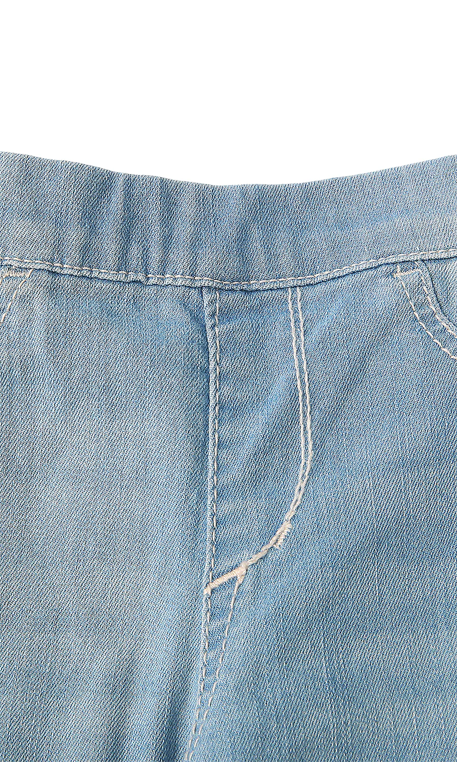 Girls Light Blue Denim Jeggings Pull-On - Image 2