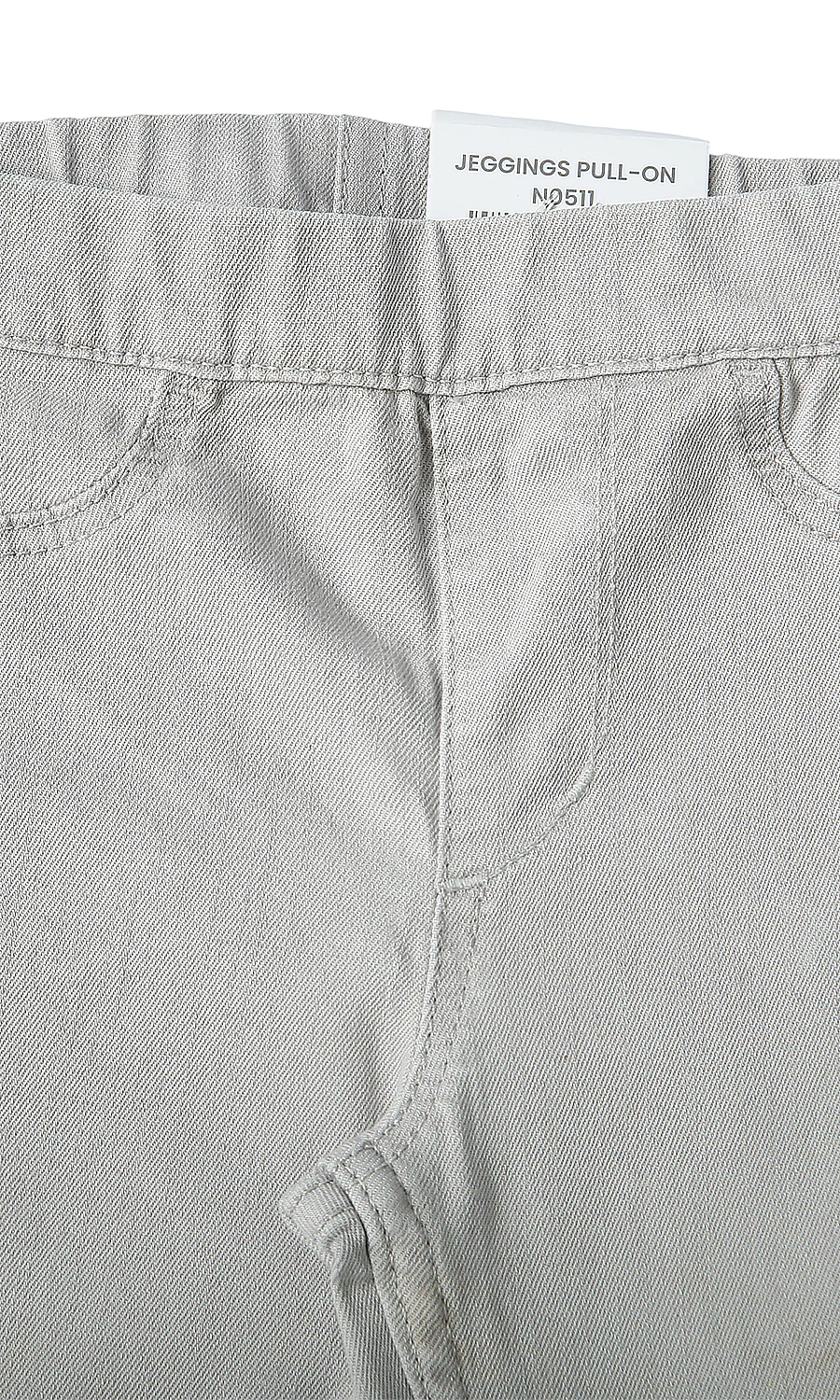 Girls Light Grey Solid Jeggings Pull-On - Image 2