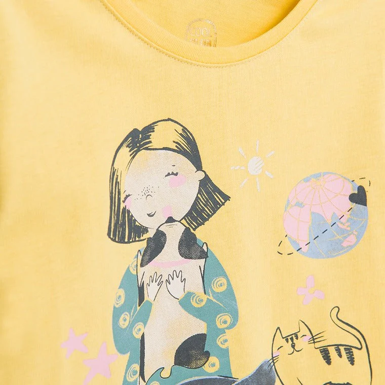 Girl's Long Sleeved Blouse Organic Cotton Yellow CC CCG2511060 - Image 2
