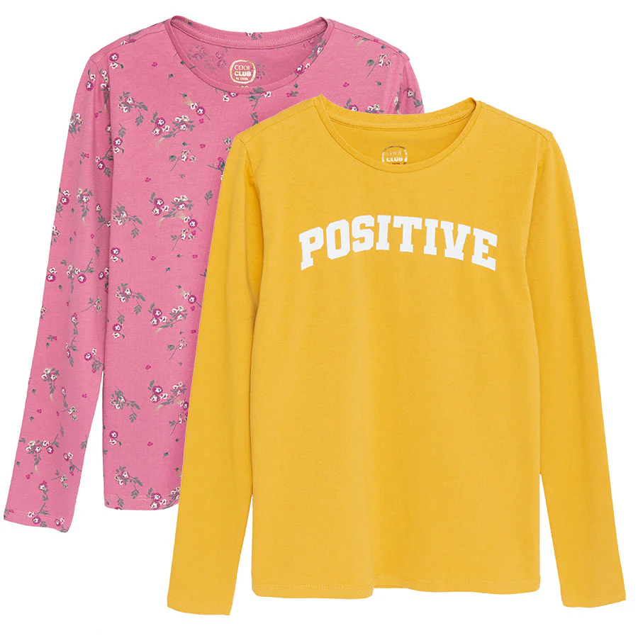 Girl's Longsleeve Shirt Yellow Pink Set 2 Pack CC CCG2520979 00