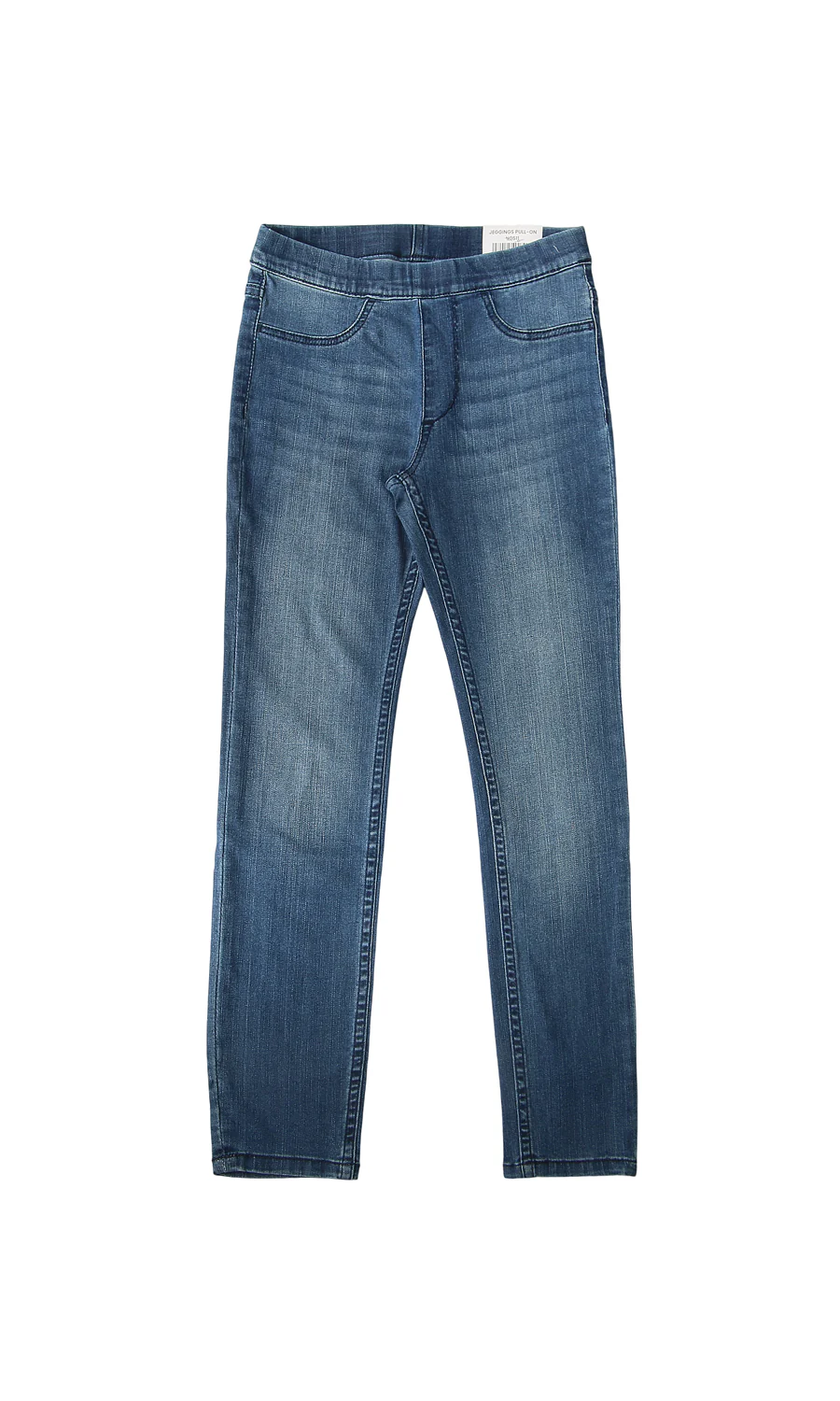 Girls Medium Blue Washed Denim Jeggings Pull-On