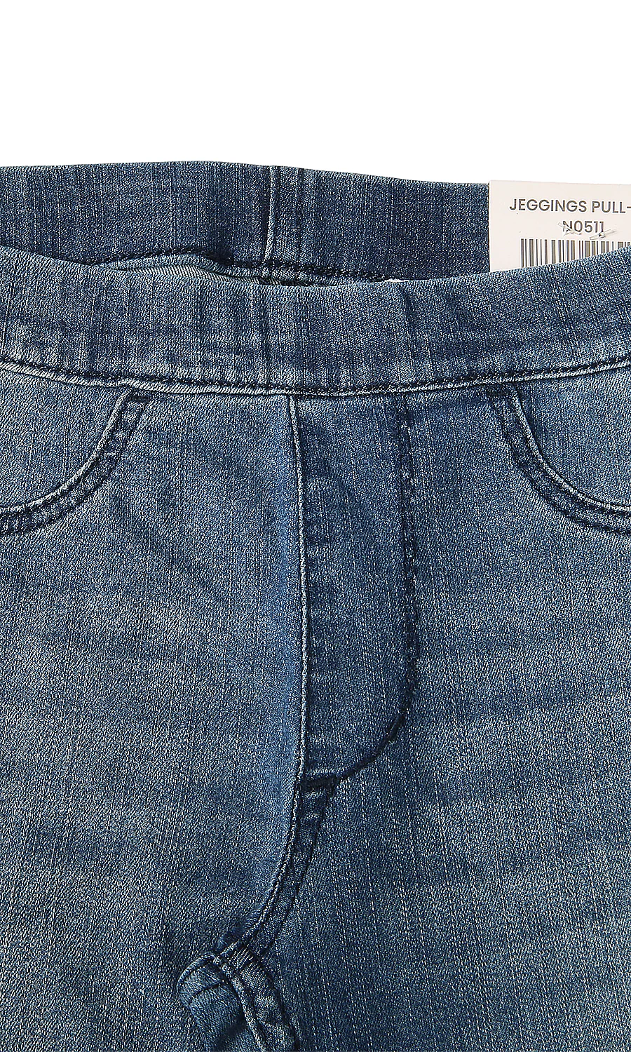 Girls Medium Blue Washed Denim Jeggings Pull-On - Image 2