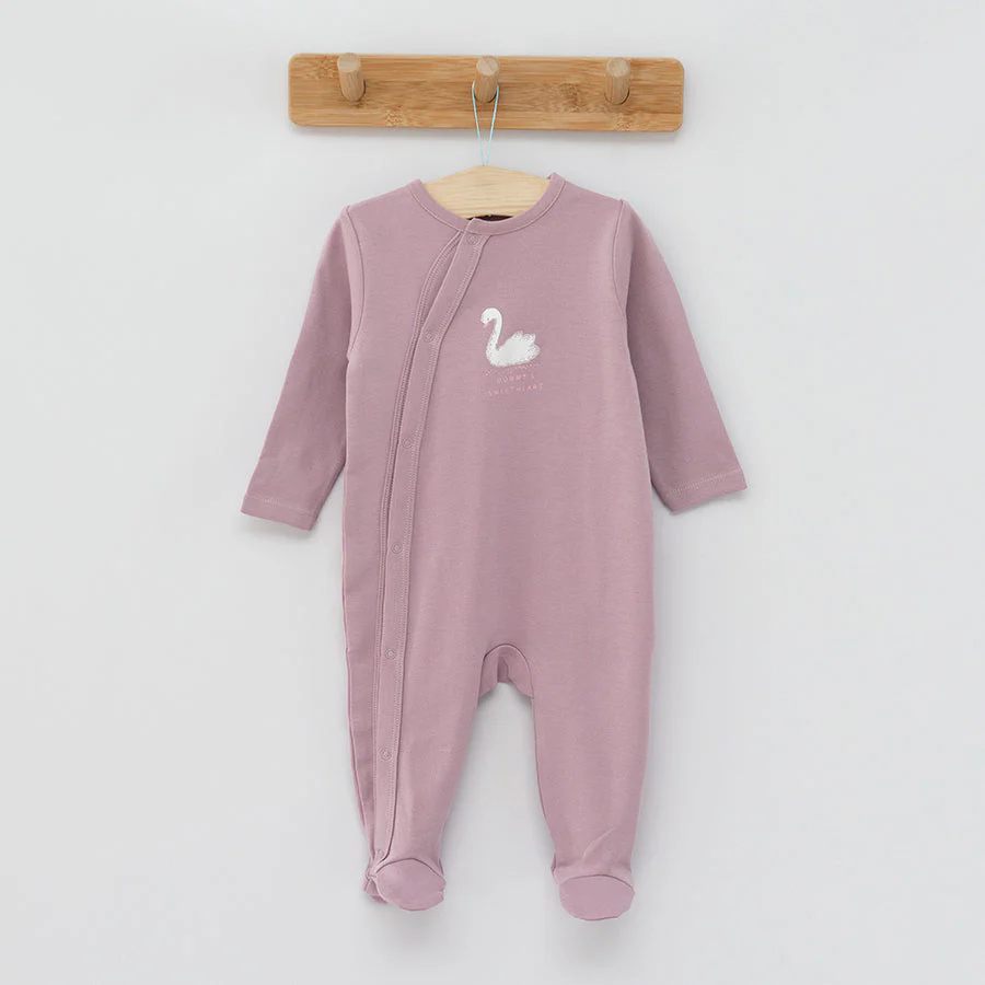 Girls Onesie Organic Cotton Mix Swans Romper Set 2 Pcs CC CUG2400558 00 - Image 3