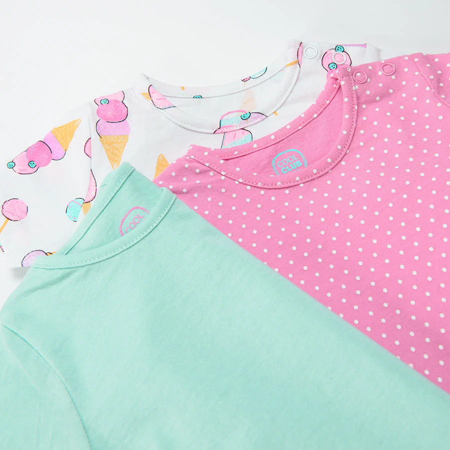Girl's Organic Cotton Romper Pack of 3 CC CUG2402537 - Image 5