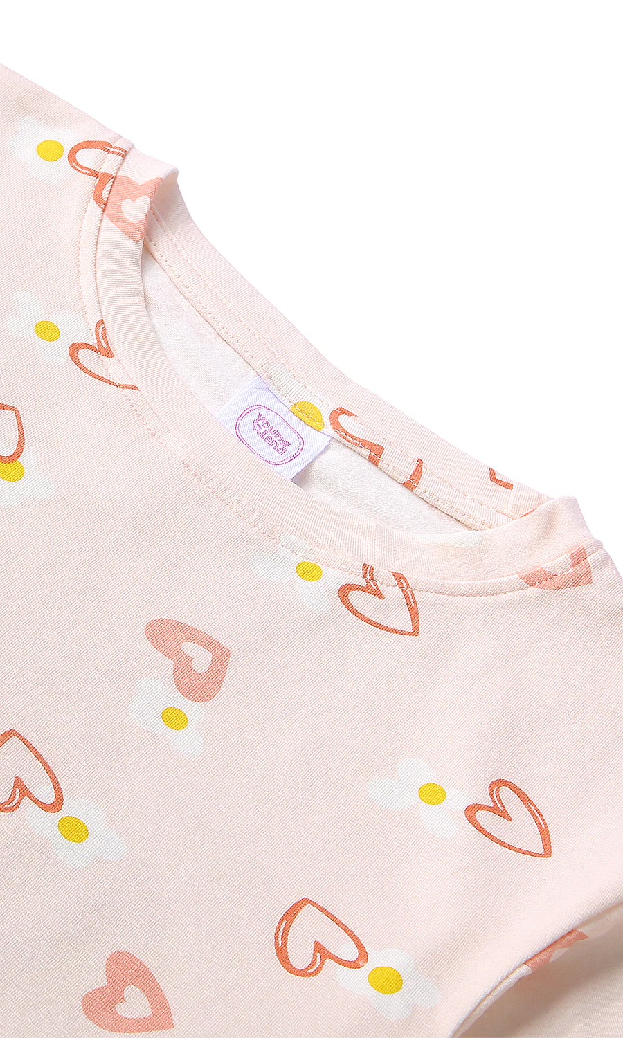 Girls Pack of 2 T-Shirts Heart Print & Floral Ruffle Sleeve - Image 5