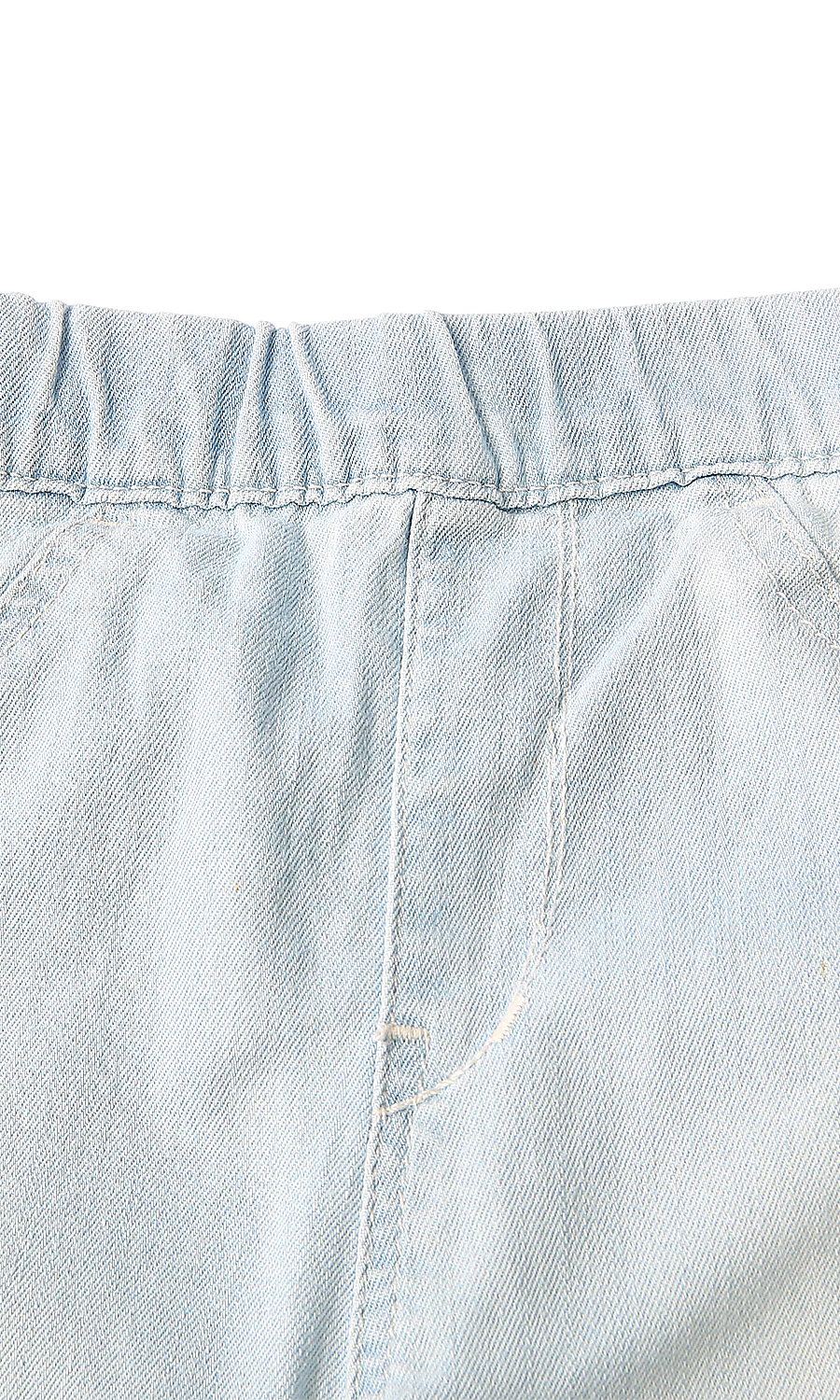 Girls Pale Ice Blue Bleached Denim Jeggings Pull-On - Image 2