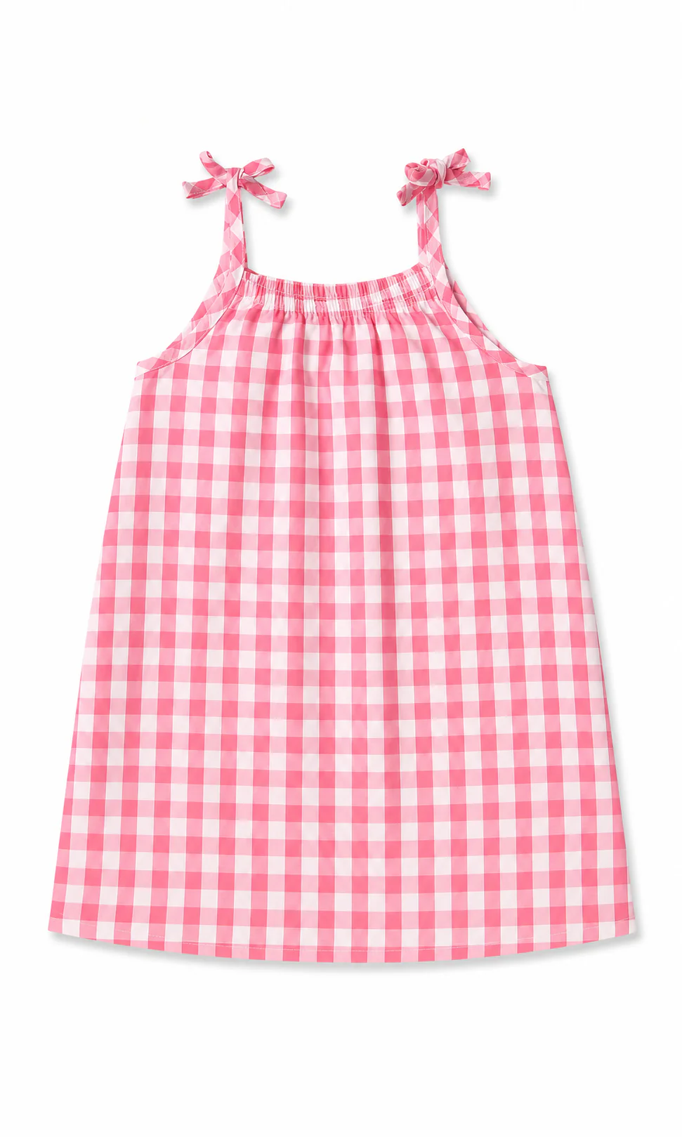 Girls Pink Gingham Check Sleeveless Frock - Image 2