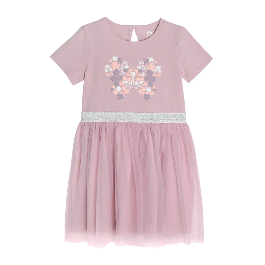 Girl's Pink Short Sleeve Dress CC CCG2411740