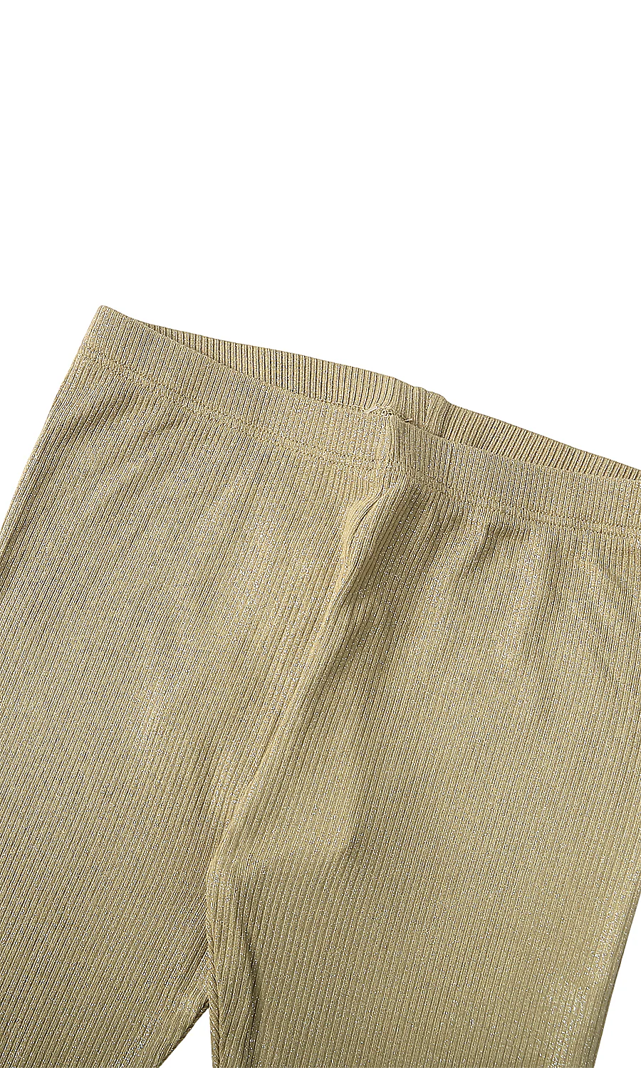Girls Ribbed Leggings Gold Shimmer - Image 2
