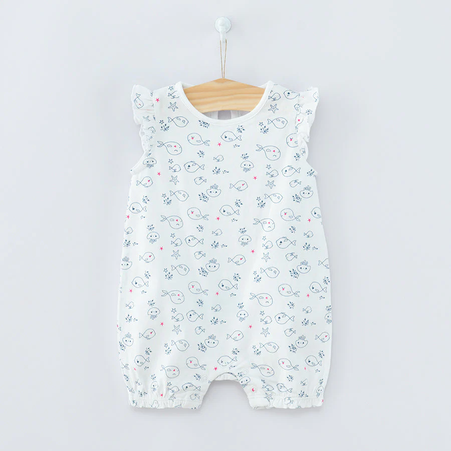 Girls Rompers Organic Cotton Navy White Pink Set 3 Pcs CC CUG2402535 00 - Image 4