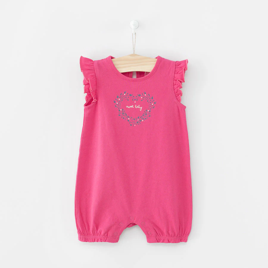 Girls Rompers Organic Cotton Navy White Pink Set 3 Pcs CC CUG2402535 00 - Image 5